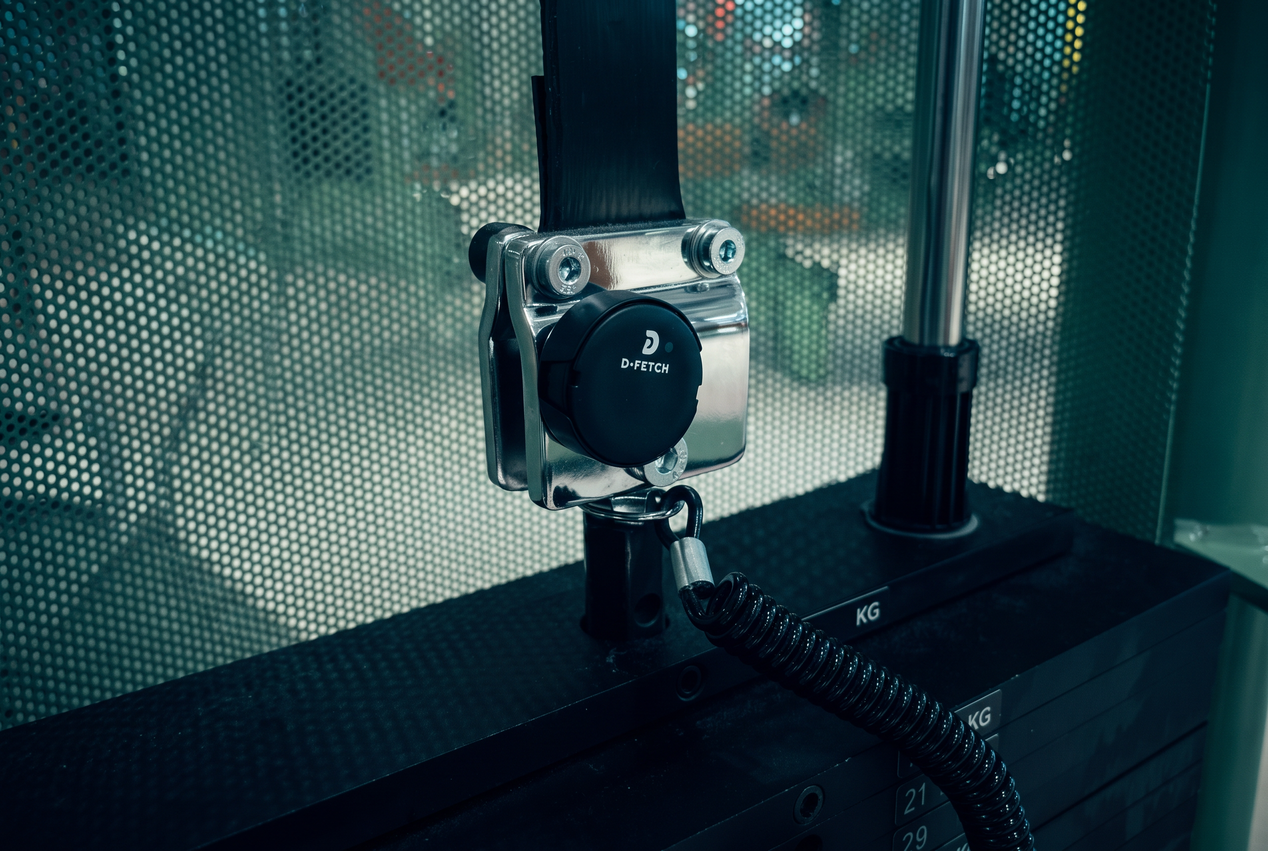 D-Fetch wireless sensors installed on gym equipment